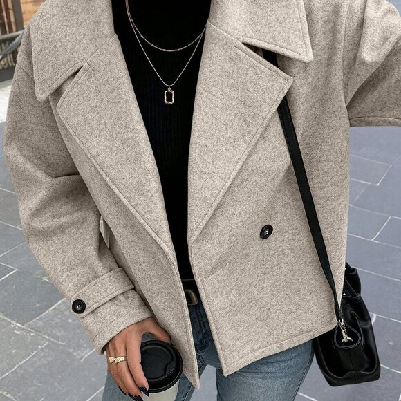 Casual Women's Front Button Long Sleeve Jacket - Picture 3 of 7